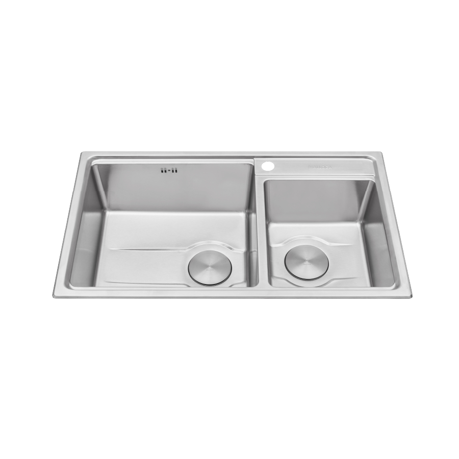 Chậu rửa chén 2 hố Inox 304 kích thước 82 cm Malloca MS5082W