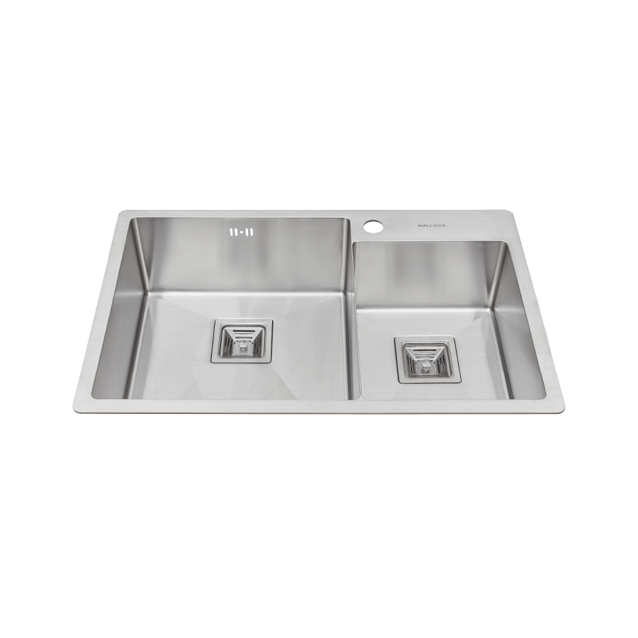 Chậu rửa chén 2 hố Inox 304 kích thước 72.7 cm Malloca MS620T