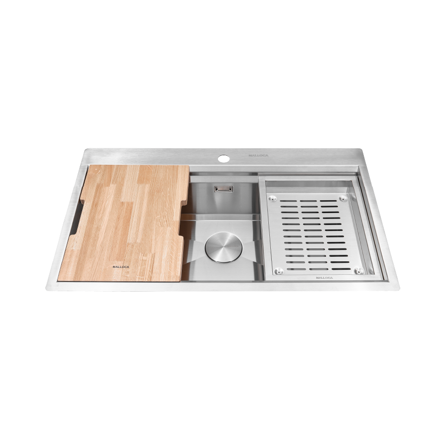 Chậu rửa chén 1 hố Inox 304 kích thước 86 cm Malloca SLIDE MS861