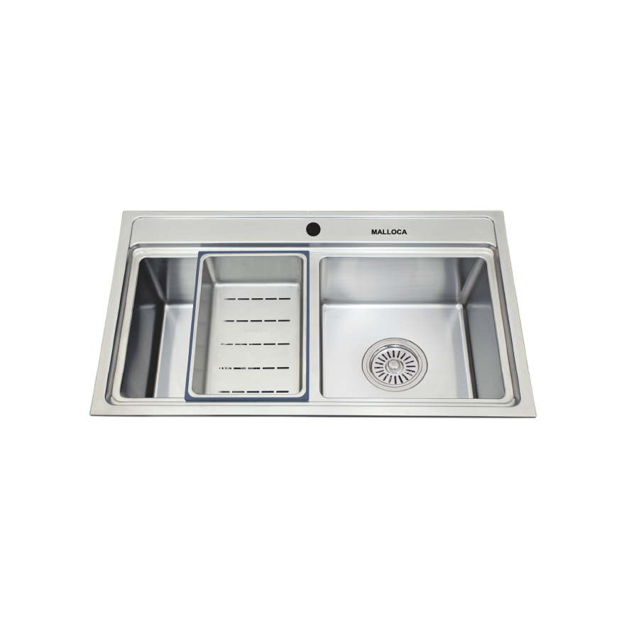Chậu rửa chén 2 hố Inox 304 kích thước 80 cm Malloca MS8812
