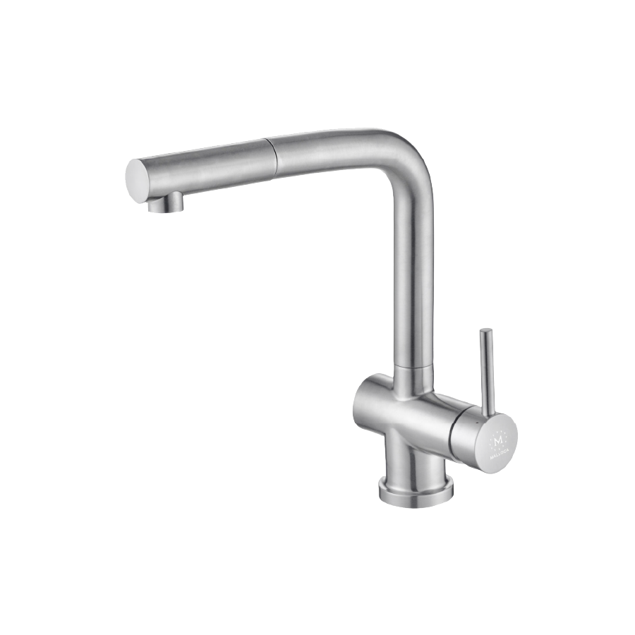 Vòi rửa chén nóng lạnh dây rút Inox 304 Malloca K103SS