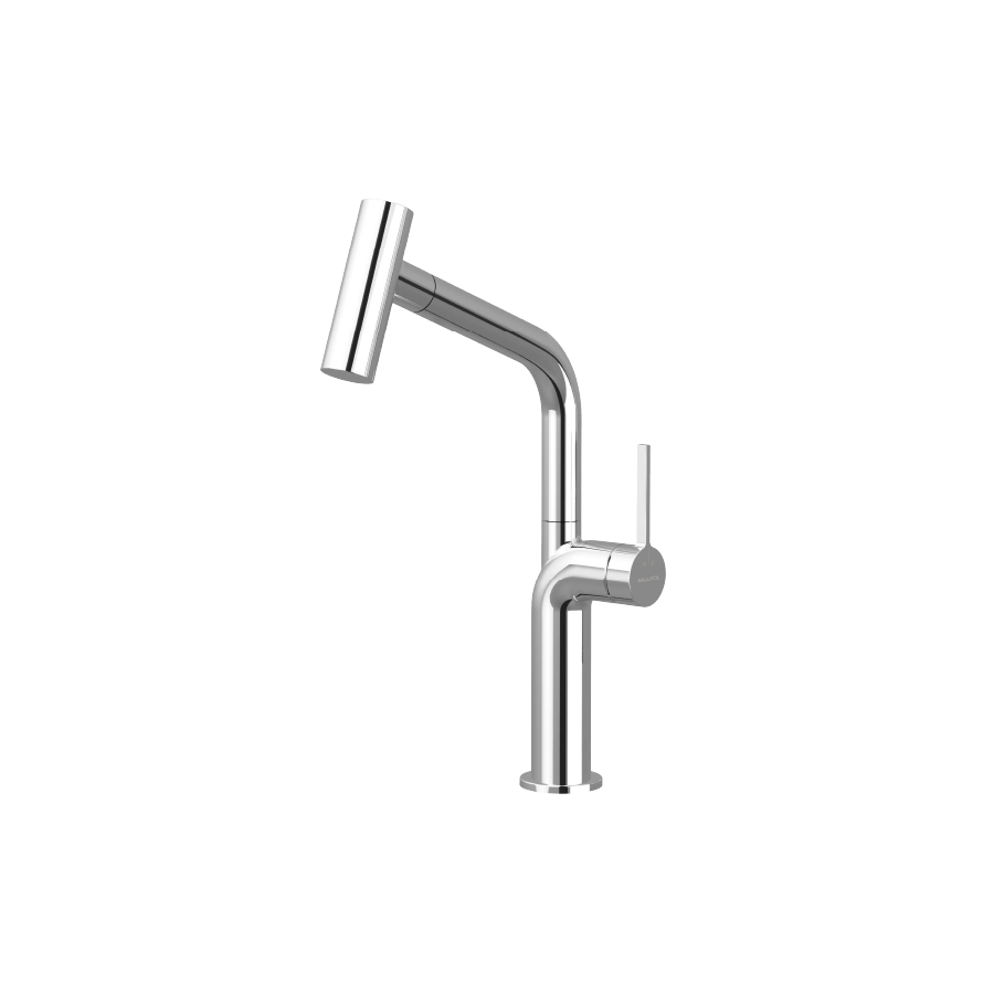 Vòi rửa chén nóng lạnh dây rút đồng thau Chrome Malloca K2206CR