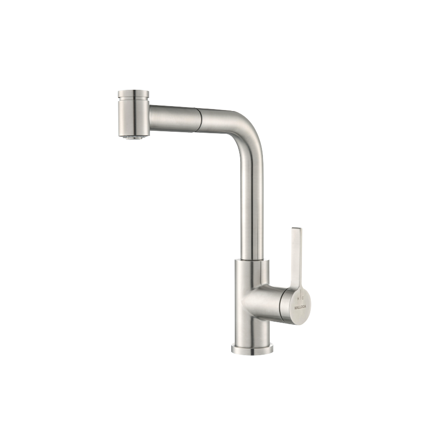 Vòi rửa chén nóng lạnh dây rút Inox 304 Malloca LUXSTEEL K066PO