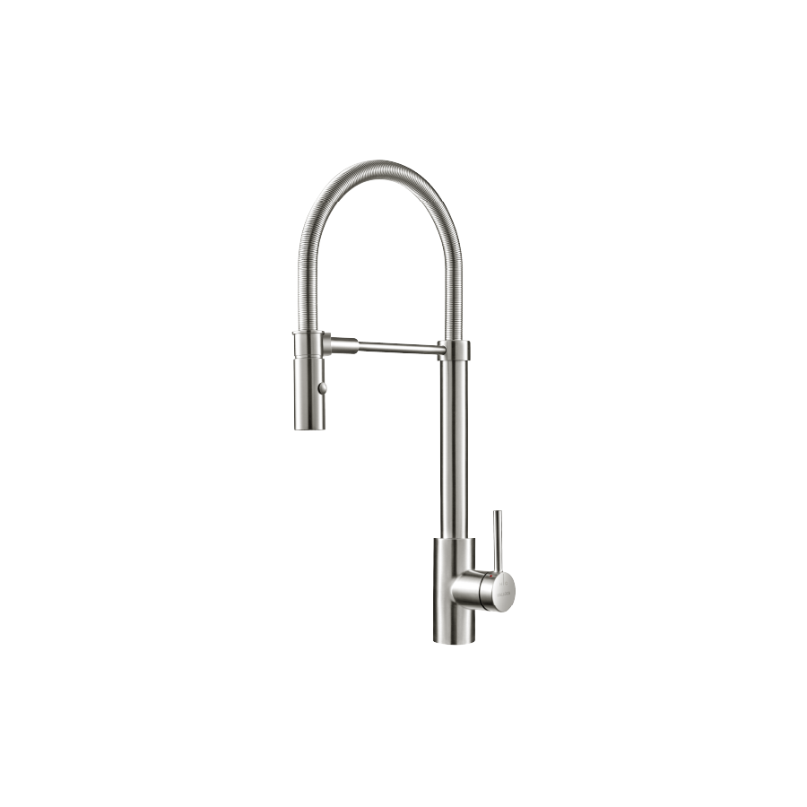 Vòi rửa chén nóng lạnh dây lò xo Inox 304 Malloca LUXSTEEL K088CS