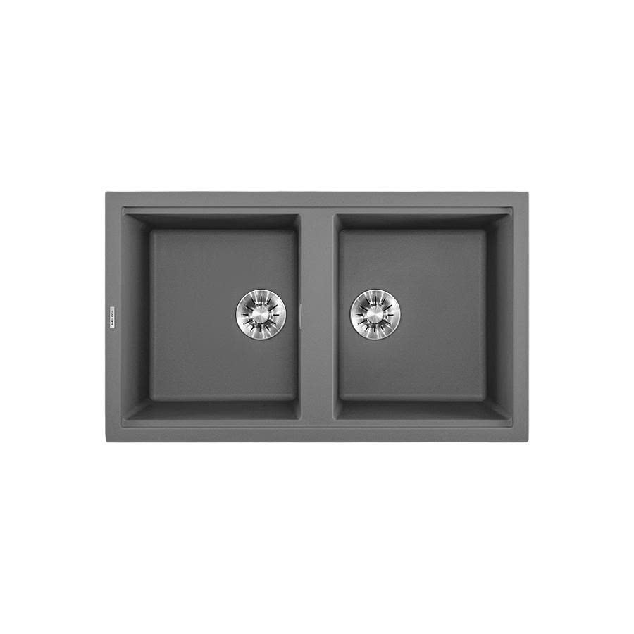 Chậu Rửa Chén Đá Granite 2 hố kích thước 86 cm Malloca GREY K45099