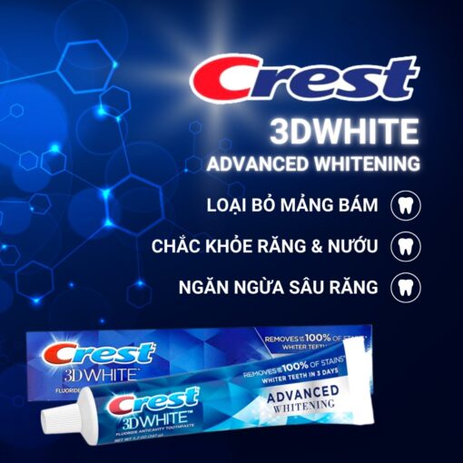 Kem Đánh Răng Crest 3D White Advanced Whitening 147G 