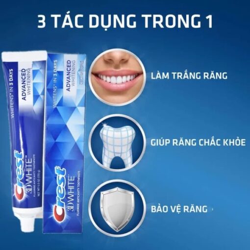 Kem Đánh Răng Crest 3D White Advanced Whitening 147G 