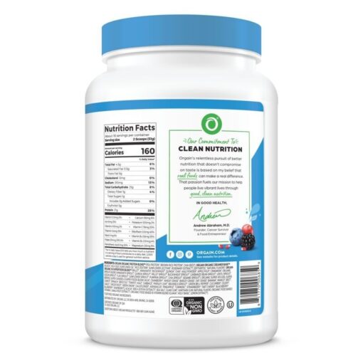 Bột Protein Orgain Organic Protein 50 Superfoods Hương Vanilla 1220G
