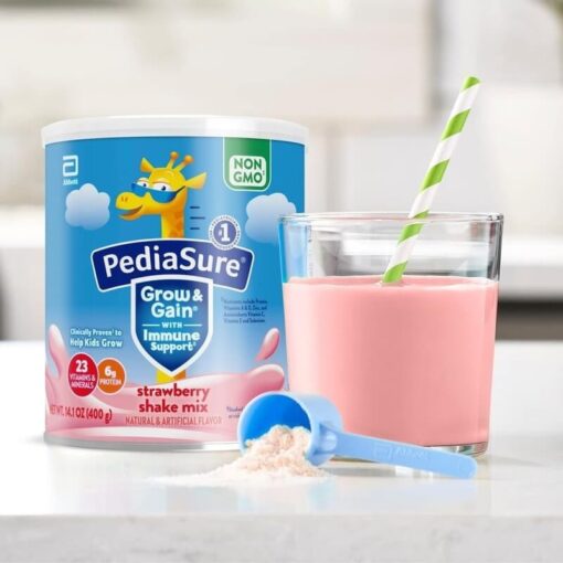 Sữa Bột Pediasure Grow &Amp; Gain Strawberry Shake Mix, Hương Dâu Tây, 400G Mỹ