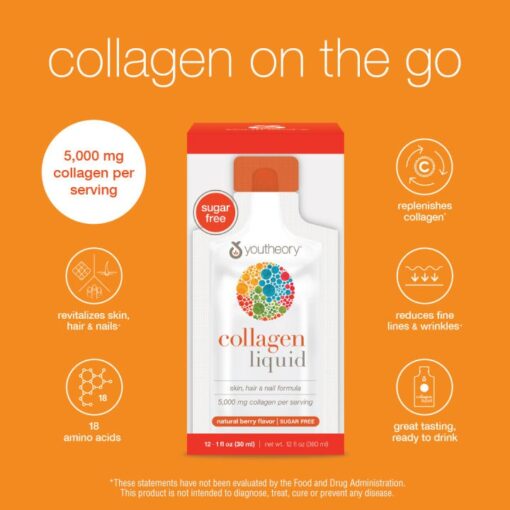 Nước Uống Youtheory Collagen Liquid 30 Gói Bổ Sung Collagen Đẹp Da