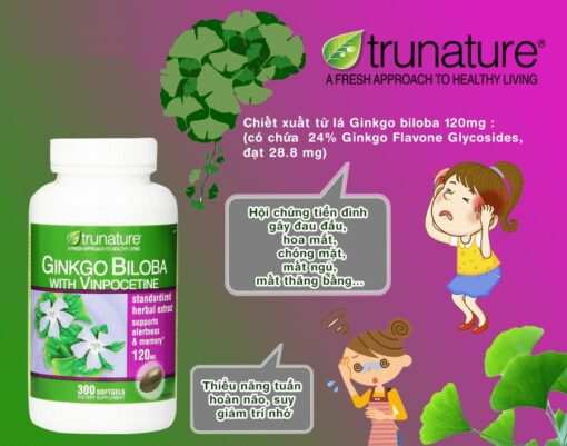 Viên Uống Trunature Ginkgo Biloba 120Mg 340 Viên Hỗ Trợ Bổ Não