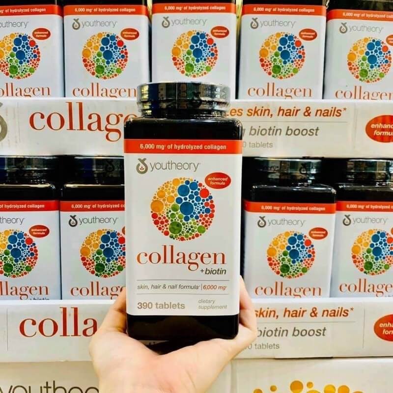 Viên Uống Youtheory Collagen Biotin 390 Viên Bổ Sung Collagen