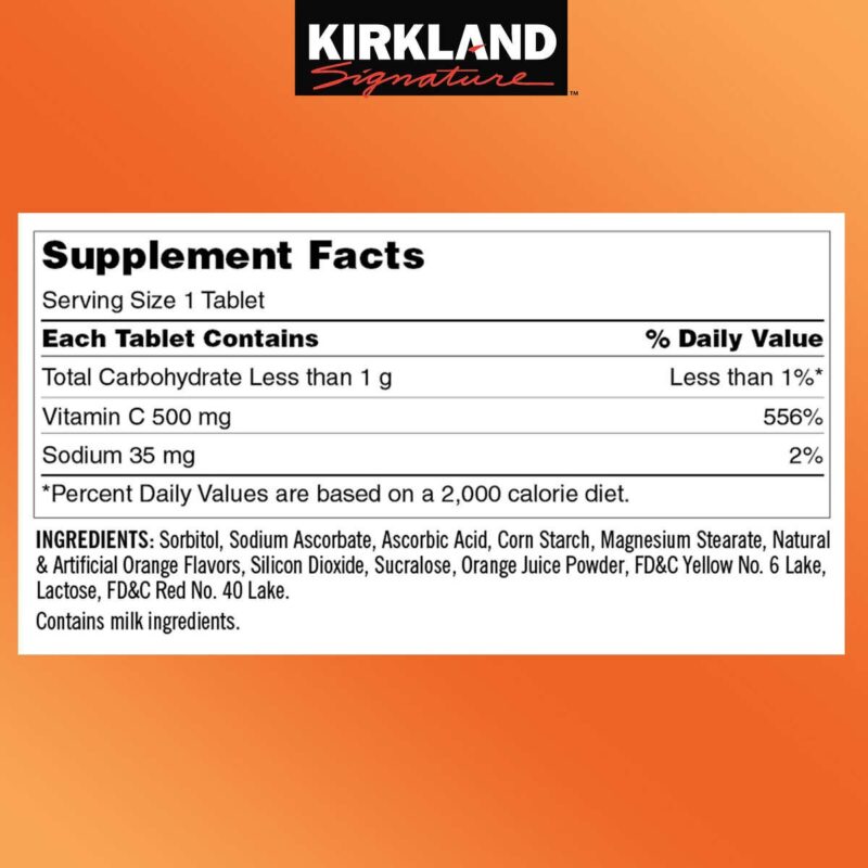 Viên Uống Kirkland Signature C 1000MG Bổ Sung Vitamin C 500 Viên